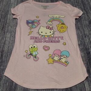 Hello Kitty and Friends Pink T Shirt‎ XL Kawaii Sanrio Characters Graphic Tee